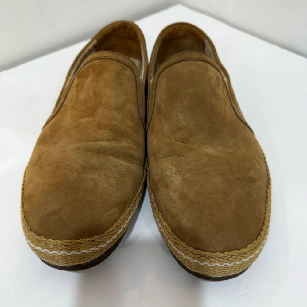 J&M Classic Suede Tan Coastal Espadrille Slip-On Loafers size 8.5